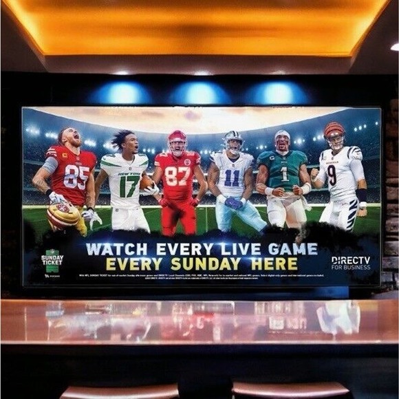 2023 DIRECTV NFL Sunday Ticket Vinyl Banner 3'x6' Kelce Hurts Burrow Kittle New - Picture 1 of 3